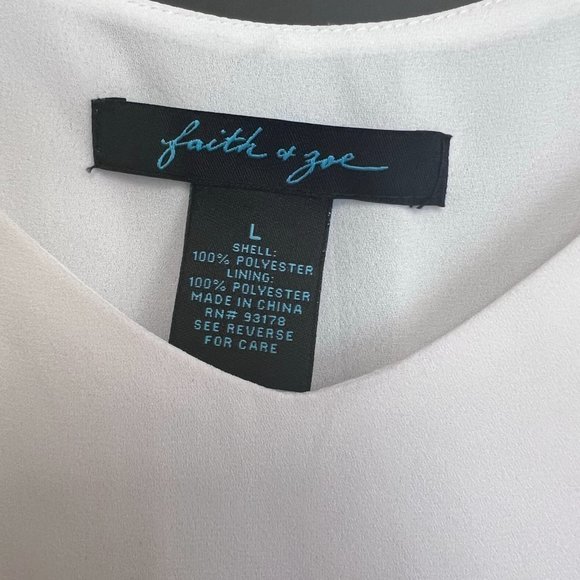 Women's Faith + Zoe Print Color‎ Block on White Tank Top L - Picture 3 of 3